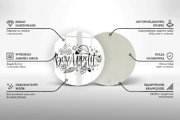 Kuchynská doska zo skla Nápis Bon Appetit