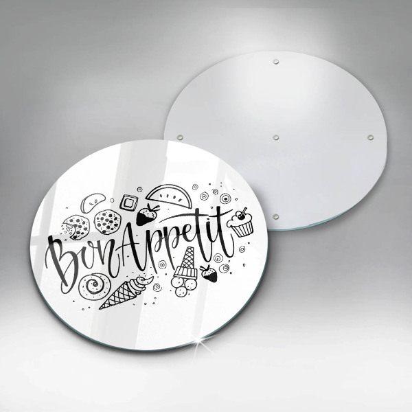 Kuchynská doska zo skla Nápis Bon Appetit