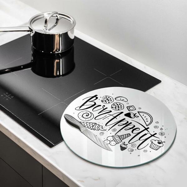 Kuchynská doska zo skla Nápis Bon Appetit