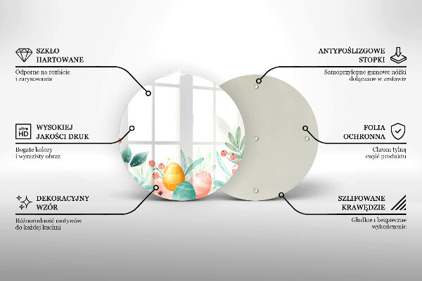 Kuchynská doska zo skla veľkonočné vajíčka