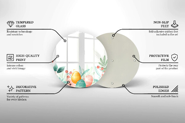 Kuchynská doska zo skla veľkonočné vajíčka