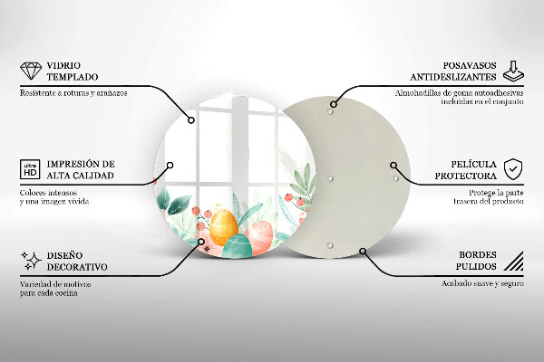 Kuchynská doska zo skla veľkonočné vajíčka