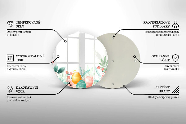 Kuchynská doska zo skla veľkonočné vajíčka