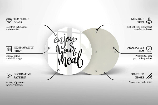 Kuchynská doska zo skla Enjoy your meal