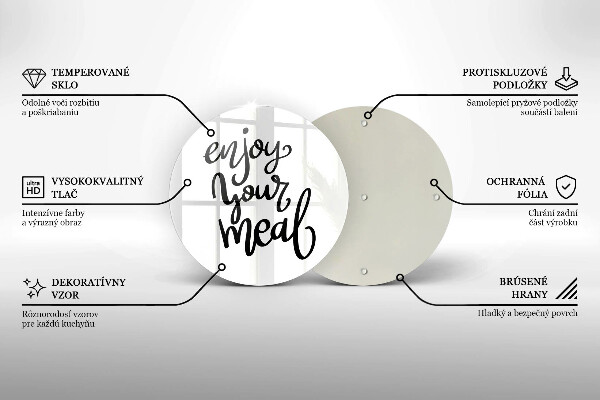 Kuchynská doska zo skla Enjoy your meal