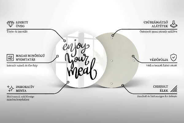 Kuchynská doska zo skla Enjoy your meal