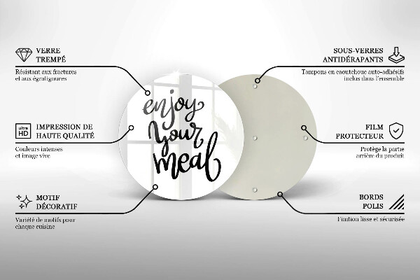 Kuchynská doska zo skla Enjoy your meal