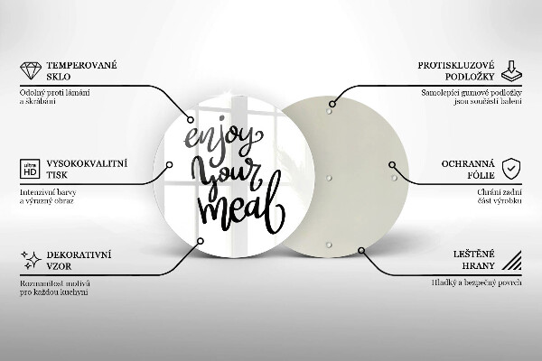 Kuchynská doska zo skla Enjoy your meal