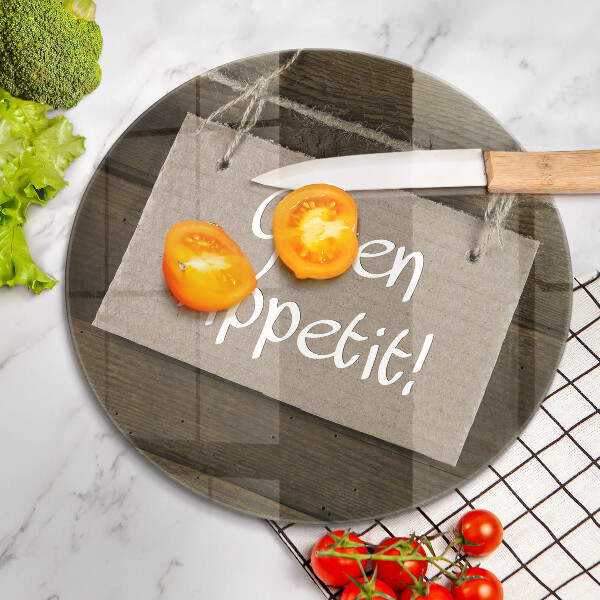 Kuchynská doska zo skla Nápis Guten Apetit na doskách