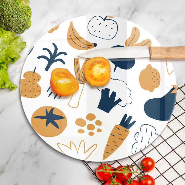 Kuchynská doska zo skla Jedlo ilustrácie