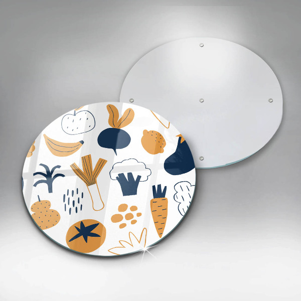 Kuchynská doska zo skla Jedlo ilustrácie