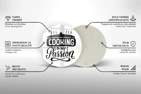 Kuchynská doska zo skla Cooking is my passion