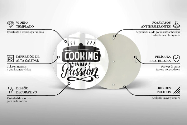 Kuchynská doska zo skla Cooking is my passion