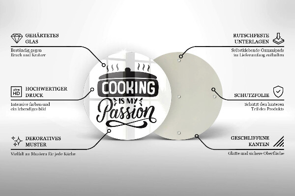 Kuchynská doska zo skla Cooking is my passion