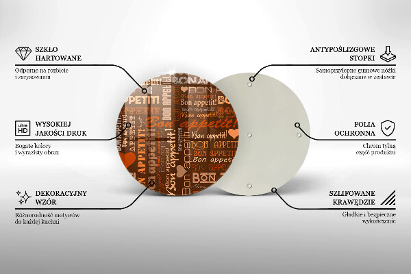 Kuchynská doska zo skla Bon Appetit titulky