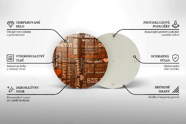 Kuchynská doska zo skla Bon Appetit titulky