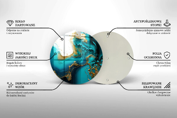 Kuchynská doska zo skla Tyrkysová abstrakcia