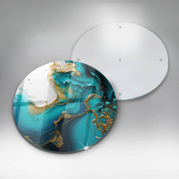 Kuchynská doska zo skla Tyrkysová abstrakcia