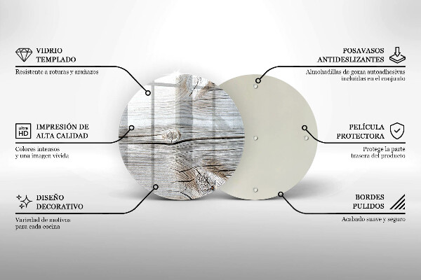 Kuchynská doska zo skla Svetlá štruktúra dreva