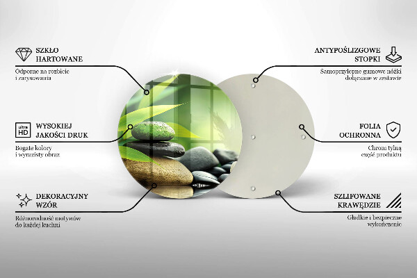 Kuchynská doska zo skla Zen bambusové kamene