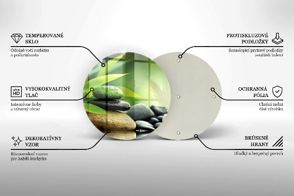 Kuchynská doska zo skla Zen bambusové kamene