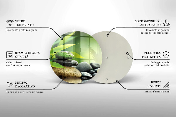 Kuchynská doska zo skla Zen bambusové kamene