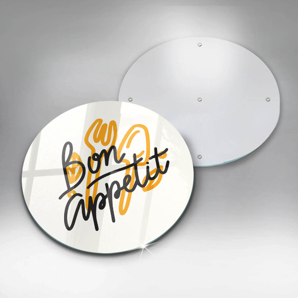 Kuchynská doska zo skla Nápis Bon Appetit