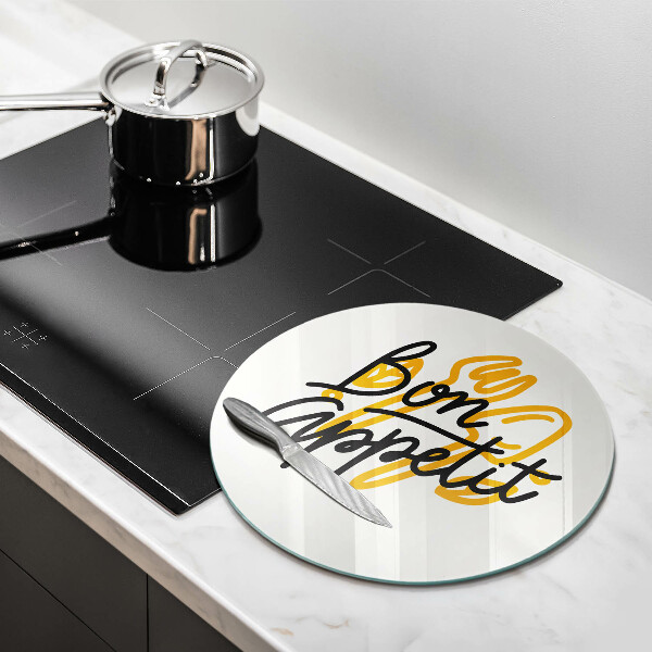 Kuchynská doska zo skla Nápis Bon Appetit