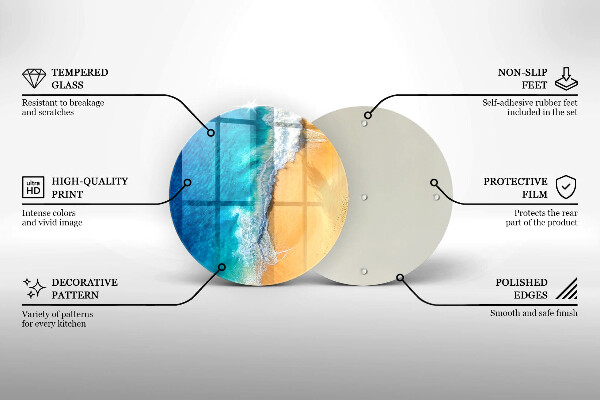 Kuchynská doska zo skla Pláž a more