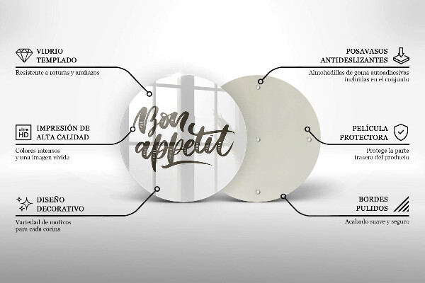 Kuchynská doska zo skla Nápis Bon Appetit