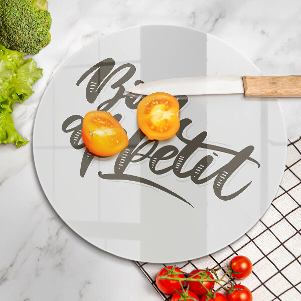 Kuchynská doska zo skla Nápis Bon Appetit