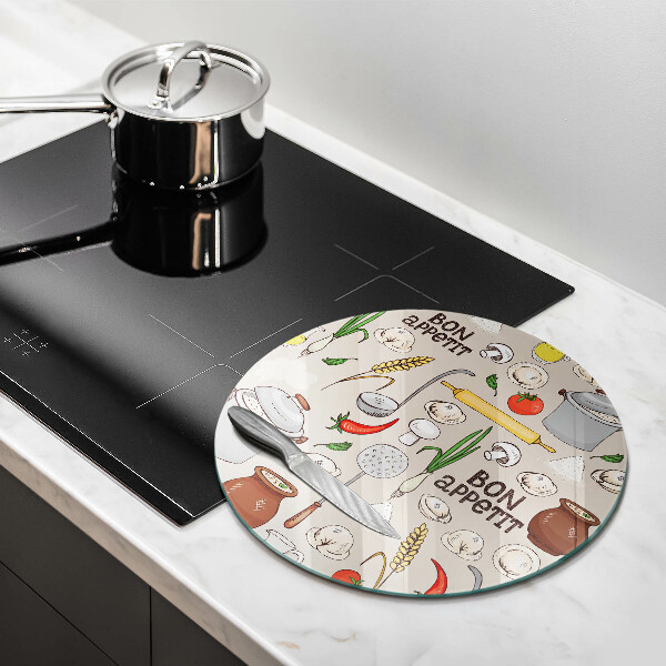 Kuchynská doska zo skla Kuchyňa ilustrácie