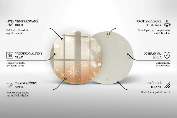 Kuchynská doska zo skla Snehové vločky