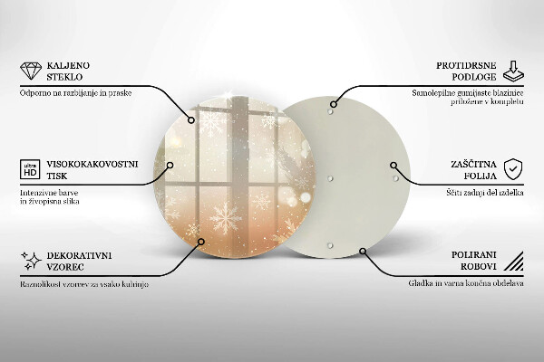 Kuchynská doska zo skla Snehové vločky