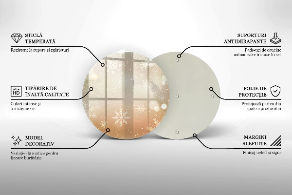 Kuchynská doska zo skla Snehové vločky