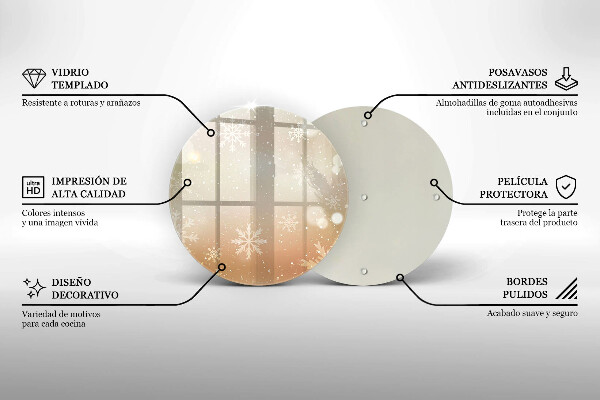 Kuchynská doska zo skla Snehové vločky