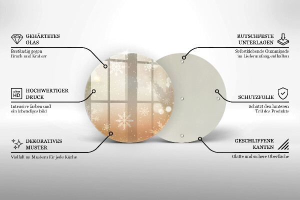 Kuchynská doska zo skla Snehové vločky