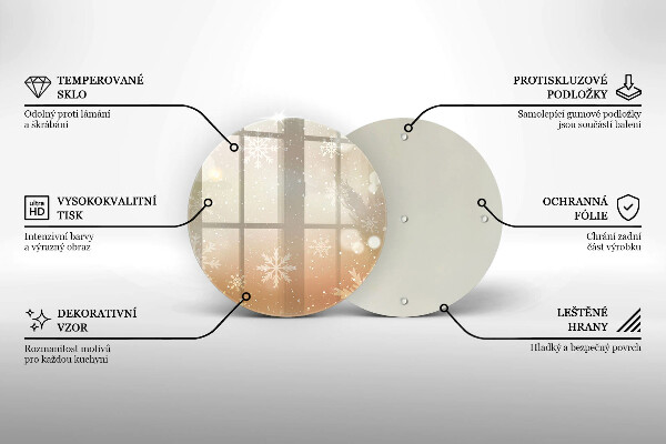 Kuchynská doska zo skla Snehové vločky