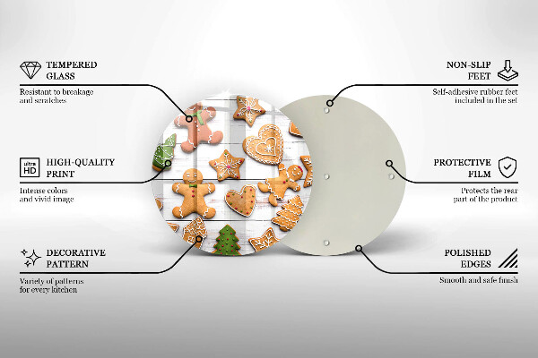 Kuchynská doska zo skla Vianočné perníčky