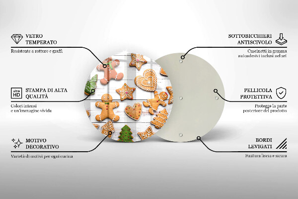Kuchynská doska zo skla Vianočné perníčky