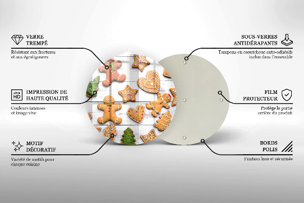 Kuchynská doska zo skla Vianočné perníčky