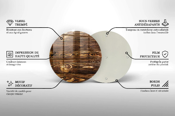 Kuchynská doska zo skla Textúra dreva