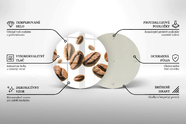 Kuchynská doska zo skla Kávové zrná