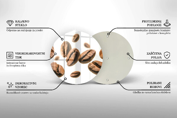 Kuchynská doska zo skla Kávové zrná