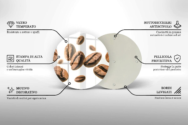 Kuchynská doska zo skla Kávové zrná