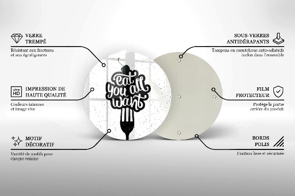 Kuchynská doska zo skla Nápis Eat all you want