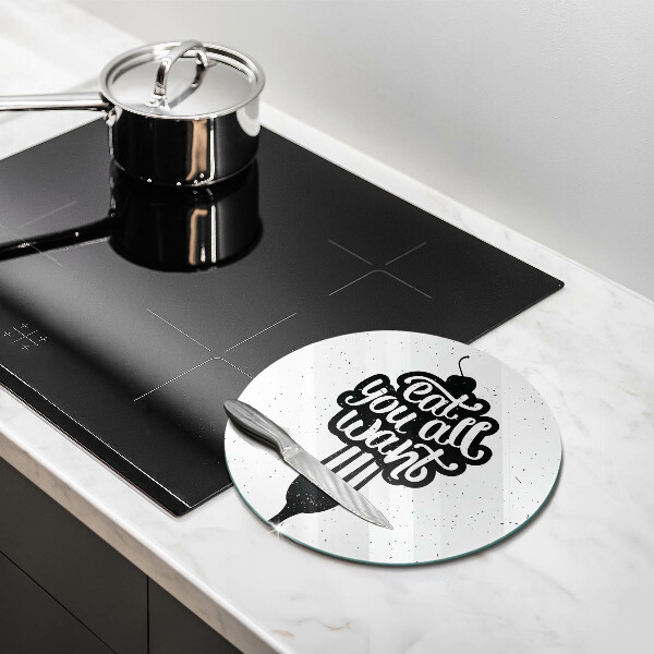 Kuchynská doska zo skla Nápis Eat all you want