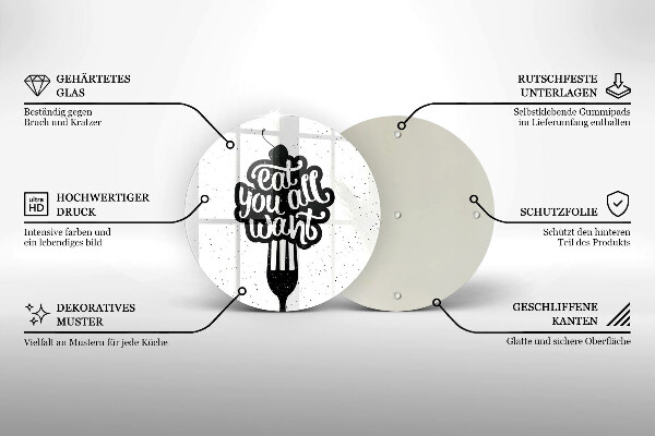 Kuchynská doska zo skla Nápis Eat all you want