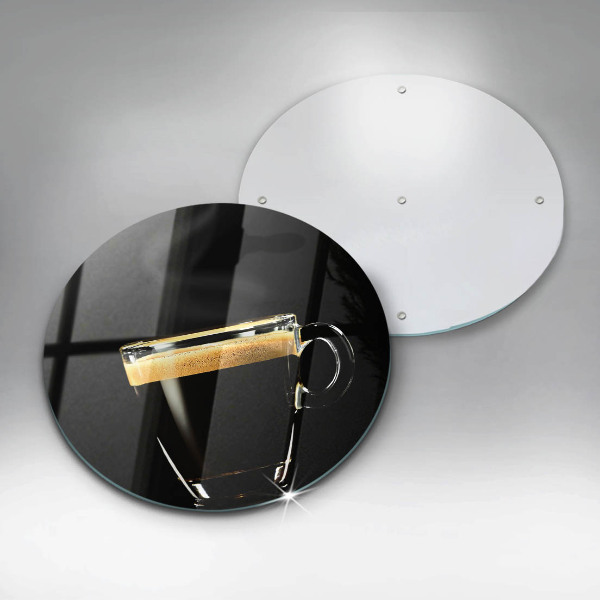 Kuchynská doska zo skla Pohárik čiernej kávy