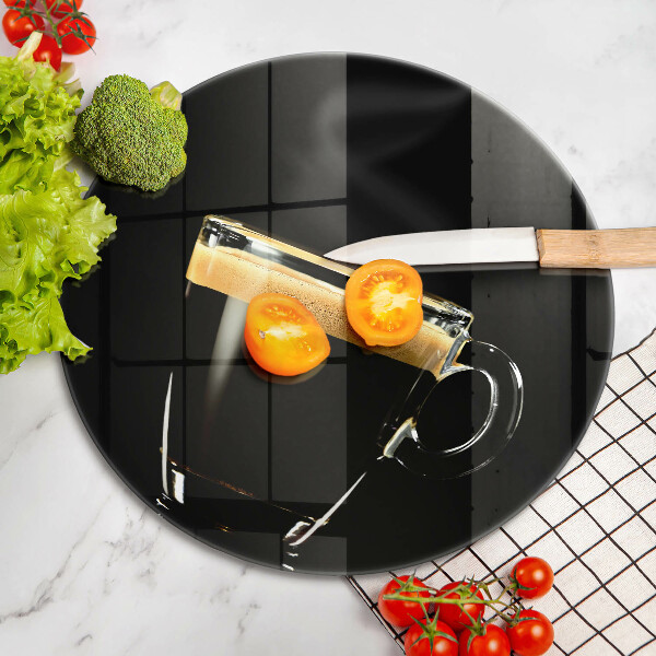 Kuchynská doska zo skla Pohárik čiernej kávy